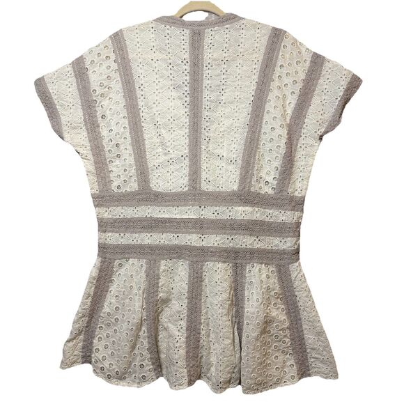 ALL SAINTS Cyndi Tee Mini Tunic Dress Eyelet Lace Boho Women's Size M - Picture 13 of 15